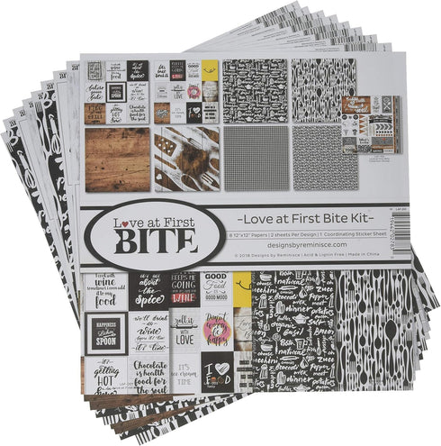 Reminisce (REMBC) Love at First Bite Scrapbook Collection Kit, Multi Color Palette, 12x12 inches...