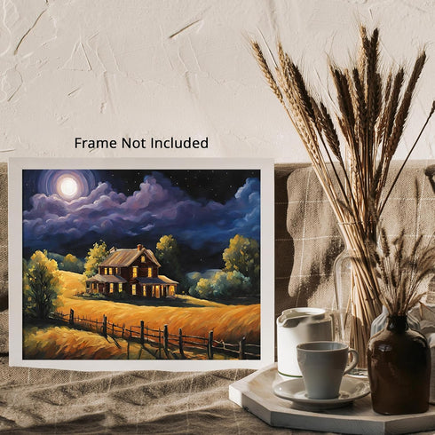 Posterizer 1 pcs- quaint old village-building in the nature 17-Landscape & Nature Art-Floral Botanical Art- Decor for Home & Office- unframed wall...