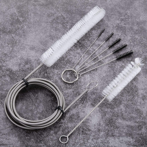 Tatuo Tube Cleaning Brush 7 Feet Flexible, 7 Inch Handy Brush with 5 Pack Mini Nylon Brush Set 4 Inch for Standard Tubing in 22 mm Diameter...