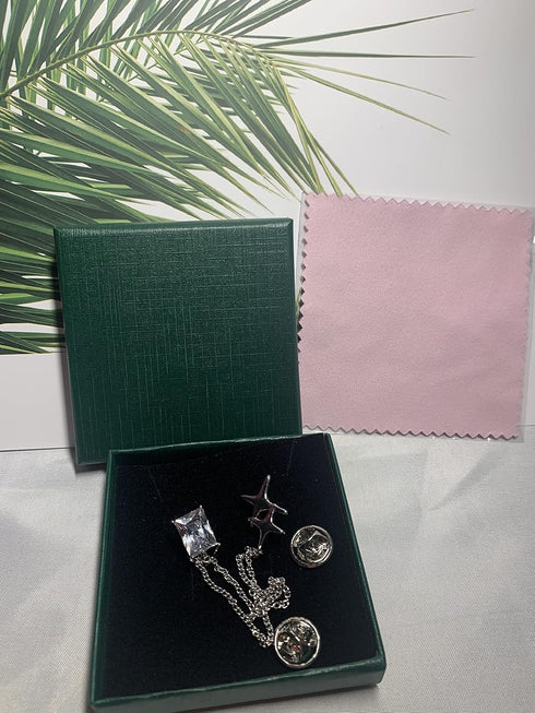 Silver alloy zircon star tassel chain brooch pin square accessory corsage anti-glare...