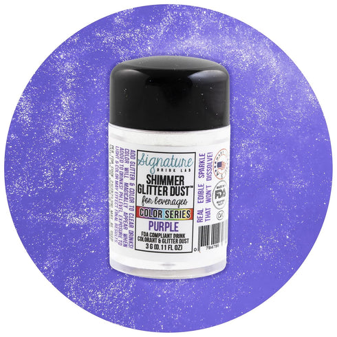 Color Series Shimmer Glittter Dust for Beverages 3 Gram Sprinkler (Purple)...