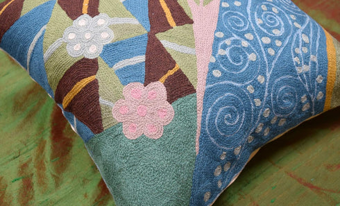 Klimt Blue Modern Pillow Cover - Seed Art Nouveau Pillowcase Modern Farmhouse Chair Cushion Boho Outdoor Pillowsham Mid Century Couch Cushion Hand...