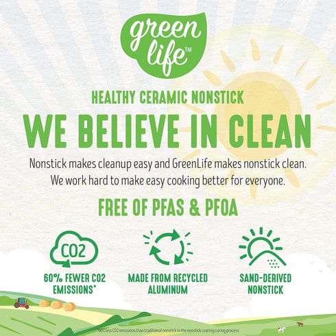 GreenLife Non Stick Fry Pan Set (7" & 10"), Non-Toxic PFAS-Free Ceramic Skillets, Dishwasher & Oven Safe, Egg Omelet Frying Pans, Stay- Cool Handl...