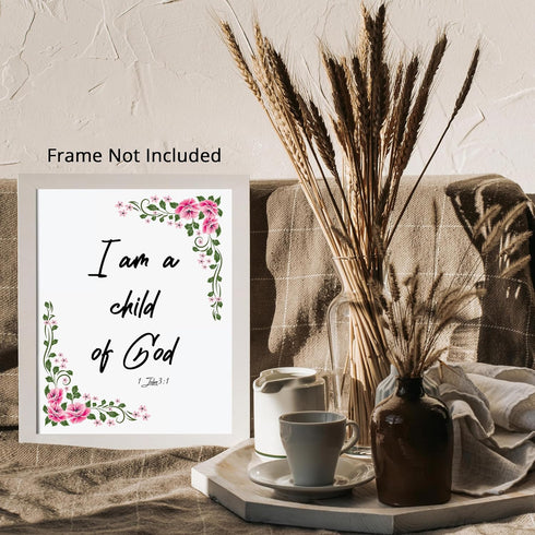 Posterizer 1 pcs-I'm A Child of God-Religious Posters-Typography Art-Gifts for Christians - Decor for Home & Office- UNFRAMED Wall Art...