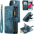 UEEBAI Wallet Case for iPhone SE 2022 5G/iPhone 7/iPhone 8/iPhone SE 2020, Handmade PU Leather Phone Case Card Slots Magnetic Zipper Pocket Kickst...