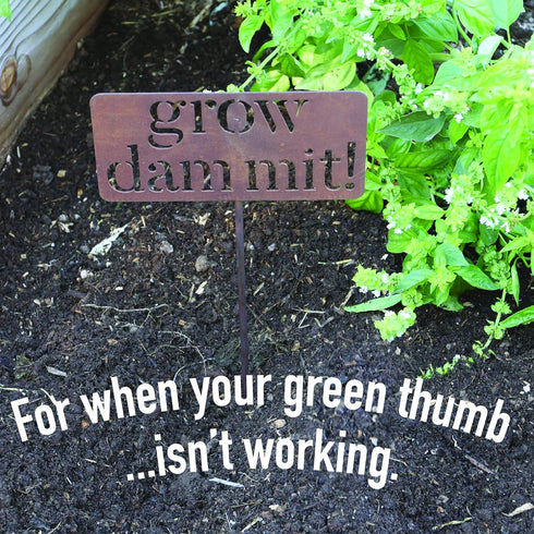 Island Genius Grow Dammit Funny Garden Décor Sign Gardening Gifts for Women and Men Who Love Plants, Alloy Steel...