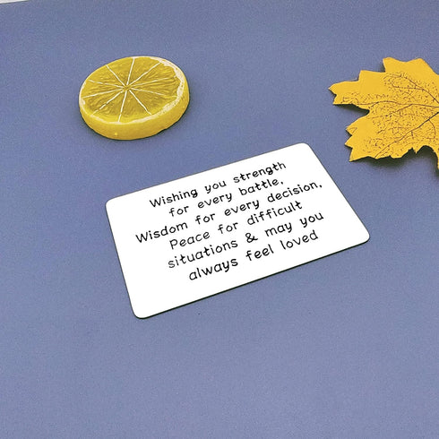 Christian Engraved Wallet Insert Card Blessing Inspirational Gifts for Men Women Wishing You Strength for Every Battle Gift Religious Card Christm...