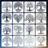 16 Pieces Tree of Life Stencils 6 Inch Reusable Stencils for Painting Small Tree Stencils Plastic Painting Stencils Tree Drawing Templates for Pai...