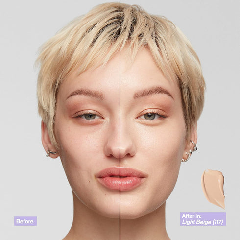 Revlon Illuminance Skin-Caring Liquid Foundation, Hyaluronic Acid, Hydrating and Nourishing Formula with Medium Coverage, 117 Light Beige (Pack of...