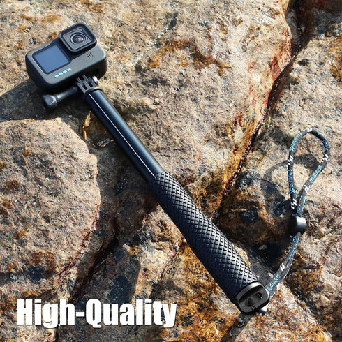 SOONSUN 45'' Aluminum Waterproof Extension Monopod Pole Selfie Stick for GoPro Hero 12 11 10 9 8 7 6 5 4, Max, Mini, Fusion, Session, Insta360 X2 ...