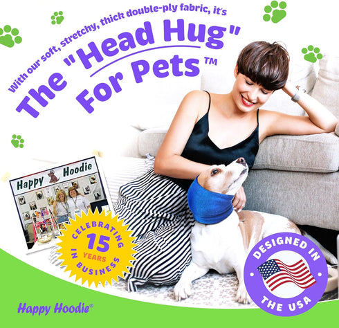 Happy Hoodie The Original Calming Band for Dogs & Cats - for Anxiety Relief – Noise Canceling for Fireworks, Thunderstorms, Pet Grooming & Force D...