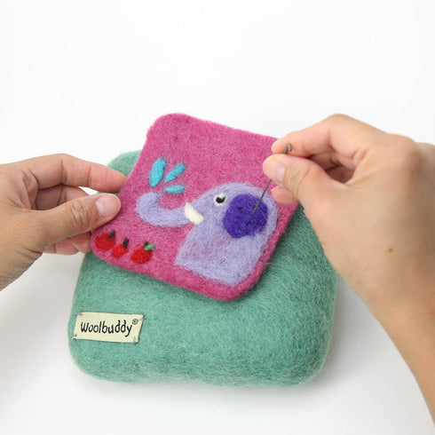 Woolbuddy Needle Felting Pad - Durable Wool Mat for Craft Projects, Foam Alternative, 6"x6"x1.5" (Teal)...