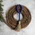 CVHOMEDECO. Wood Beads Garland with Tassels 3 PCS Farmhouse Rustic Wooden Prayer Bead String Wall Hanging Accent for Home Festival Decor. Navy Blu...