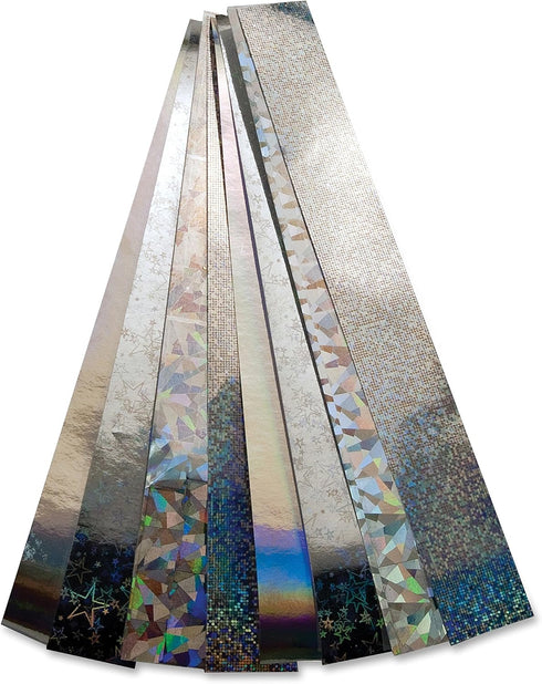 Hygloss Products Super Chain Strips 1" x 8" / 100 Holographic, Silver Count...