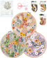 Santune 3 Sets Embroidery Kit,Cross Stitch Kits for Beginners,Needlepoint Kits for Adults with Easy Stamped Flower Pattern Fabric Hand Crafts,Hoop...