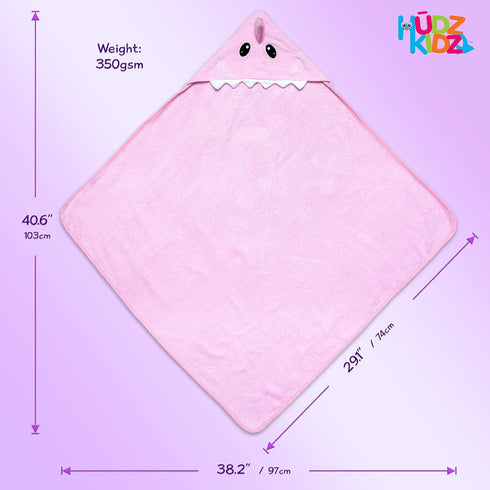 Hooded Baby Shark Towel, Soft 100% Cotton, Perfect for Newborn Through Toddler (Pink)...