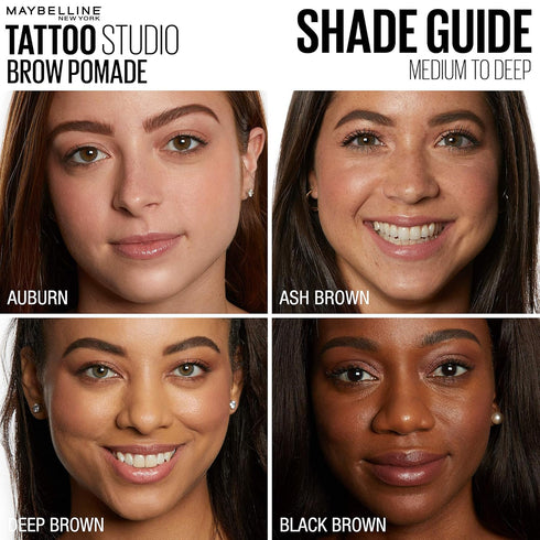 Maybelline TattooStudio Brow Pomade Long Lasting, Buildable, Eyebrow Makeup, Deep Brown, 1 Count...