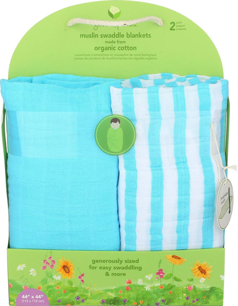 green sprouts Muslin Swaddle Blankets made from Organic Cotton | Generously sized for easy swaddling | Super soft & softer with every wash , 2 Cou...