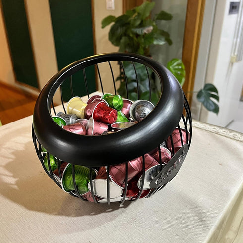 Coffee Pod Holder,K Cup Holders for Counter,Large Capacity Keurig K-cup Organizer, Nespresso Vertuo Coffee Station Organizer,Metal Coffee Pods Sto...