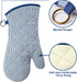 1 Pair Yarn Dyed Oven Mitts 100% Cotton Heat Resistant 470 Degree Gloves Men Women Cooking Baking Barbecue BBQ Microwave Crafting Machine Washable...