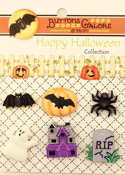 Buttons Galore Happy Halloween Buttons-Set of 6 Cards...