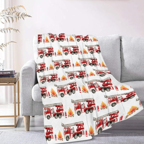 Fire Truck Fireman Baby Blanket Gifts Super Soft Swaddle Newborn Cozy Baby Receiving Blanket Stroller Throw Blanket for Crib 40x30 in forBaby/Pupp...