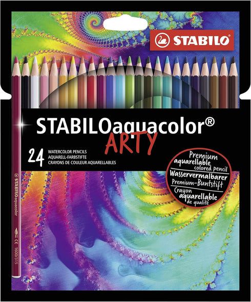 STABILO Colouring Pencil - aquacolor ARTY - Wallet of 24 - Assorted Colours...