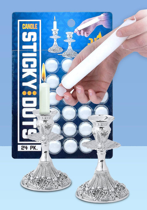 Ner Mitzvah Candle Sticky Dots - Candle Wax Dots - Candle Accessories - 48 Dots...
