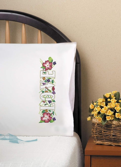 Design Works Crafts Love Stamped for Embroidery Pillowcases......