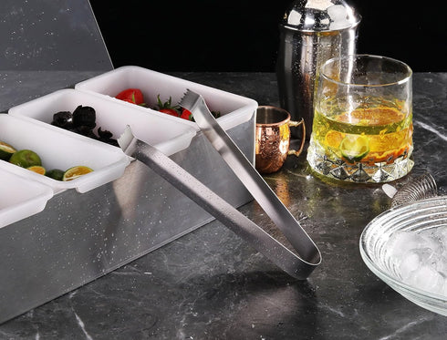 New Star Foodservice 42269 Restaurant-Grade Pom Tong, Stainless Steel, 6.5 inch, Set of 6, Silver...