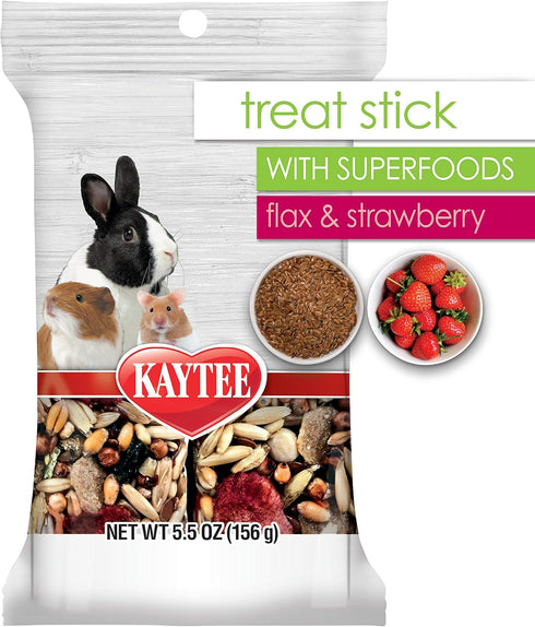 Kaytee Small Animal Treat Stick with Superfoods, Strawberry & Flax Seed, 5.5 oz...