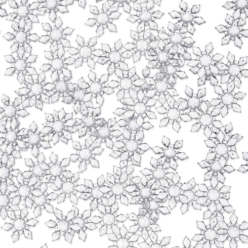 200 Pieces Acrylic Snowflake Ornaments Snowflake Table Scatters Christmas Xmas Tree Hanging Pendant Beads Decorations for DIY Crafts Winter Wonder...
