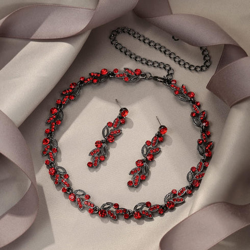 EVER FAITH Women's Austrian Crystal Elegant Wedding Flower Wave Necklace Earrings Bracelet Set...
