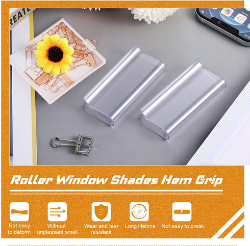 Roller Window Shades Shade Pull for Roller Shades Pull Down Shades Blinds for Windows Shade Grips Plastic Hem Grip Roller Shade Hardware for Home ...