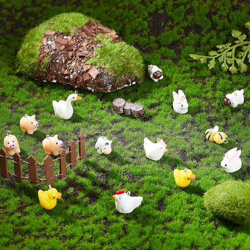 PandaHall 48Pcs 8 Style Resin Charms Cute Animal Pendant Kit Mini Pig Duck Bee Cygnet Chick Rabbit Sheep Calf Findings Charm DIY Farm Theme Pendan...