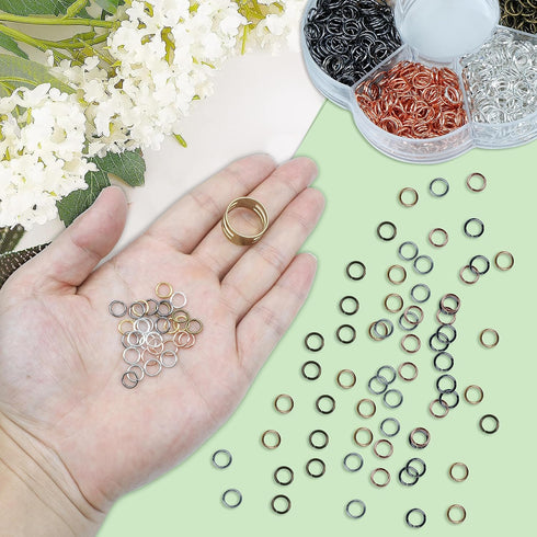 YAKA1800Pcs 6mm1Box 6 Colors Open Jump Ring,Ring Jewelry Keychain for Jewelry Making Accessories,1Pcc Jump Ring Open/Close Tool and 1Pcs Clear Box...