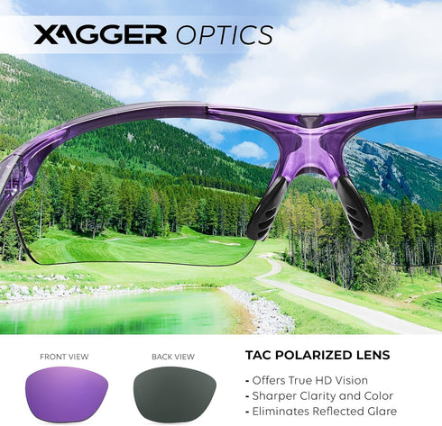 Xagger Polarized Wrap Around Sport Sunglasses for Men Women UV400 Baseball Softball Glasses...