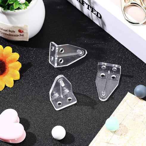 12 Pieces 1 Inch Hold Down Brackets Clear Plastic Hooks Blind Holder Replacements for 1 Inch Mini Horizontal Blinds Shades Windows Doors...