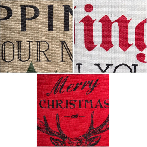 DII Holiday Collection Vintage Print Dishtowel Set, 18x28, Christmas Stag, 3 Piece...