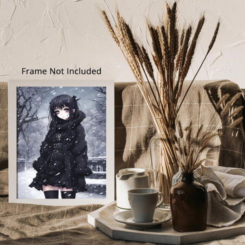 Posterizer 1 pcs- cute anime astyle gothic girl close up-Gothic Art-Gift for Girls, Teens-Living Room Bedroom Decor- unframed wall art...