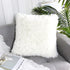 Uhomy Fluffy Accent Pillows Cover 18"x18", Soft White Faux Fur Throw Pillow Case, Modern Luxury Decorative Square Cushion Cover for Farmhouse Home...