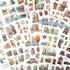 Landscape and City Themed Scrapbook Journaling Stickers, 150 Die-Cut PET and Washi Paper Sticker Book for Junk Journaling, Collage, Craft Projects...