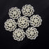 AUEAR, 15 Pack Faux Rhinestone Pearl Flower Buttons Fashion Silver Crystal Button Brooches for Jewelry Making Clothing DIY Craft...