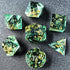 Unpainted Shimmery Sharp Edge DND Dice Set with Golden foil, Handmade 7 Piece Razor Edged Polyhedral RPG Dice Set for Role Playing Games...