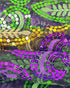 QLINLEAF Mardi Gras Shawl Scarf Sequin Mardi Gras Outfit for Women with Headband and Earrings Canival Party Favor...