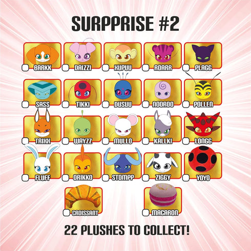 Miraculous Ladybug, 4-1 Surprise Miraball, 2 Pack, Toys for Kids with Collectible Character Metal Ball, Kwami Plush, Glittery Stickers and White R...
