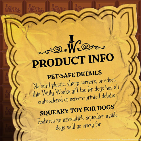Willy Wonka for Pets Augustus Gloop Plush Toy Inside Textured Tube | Squeaky Dog Toys, Plush Dog Toys | Luxury Pet Plush with Multisensory Materia...