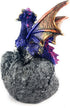 Ain’t It Nice Dragon Statue Rock Faux Geode Cavern Sparkling Medieval Collectible Fantasy Dragon Figurine Décor, Blue 3(L) X 1.5(W) X 4(H) inches...