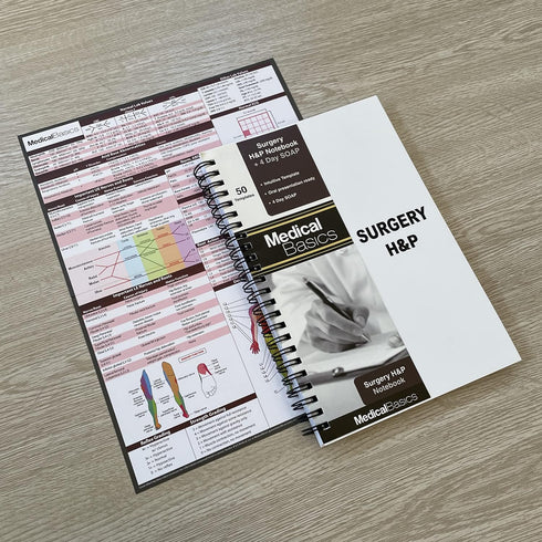 Surgery H&P Notebook with 4 Day SOAP - Medical History and Physical Notebook, 50 Medical templates with Perforations...