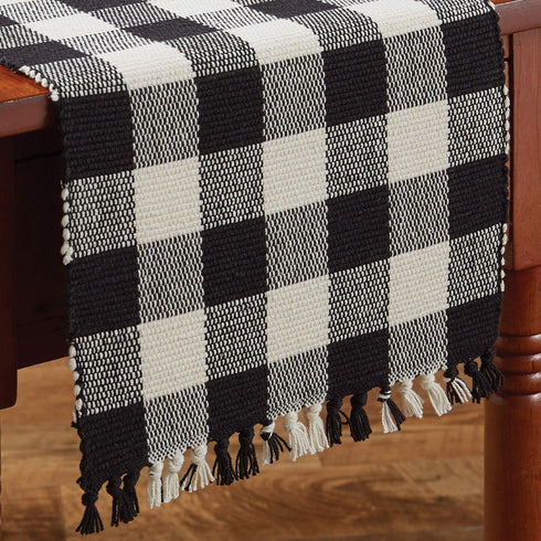Park Designs Buffalo Check Table Runner - 54''L - Black & Cream...